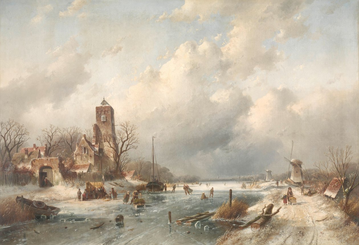 kış sahnesi by Charles Leickert
