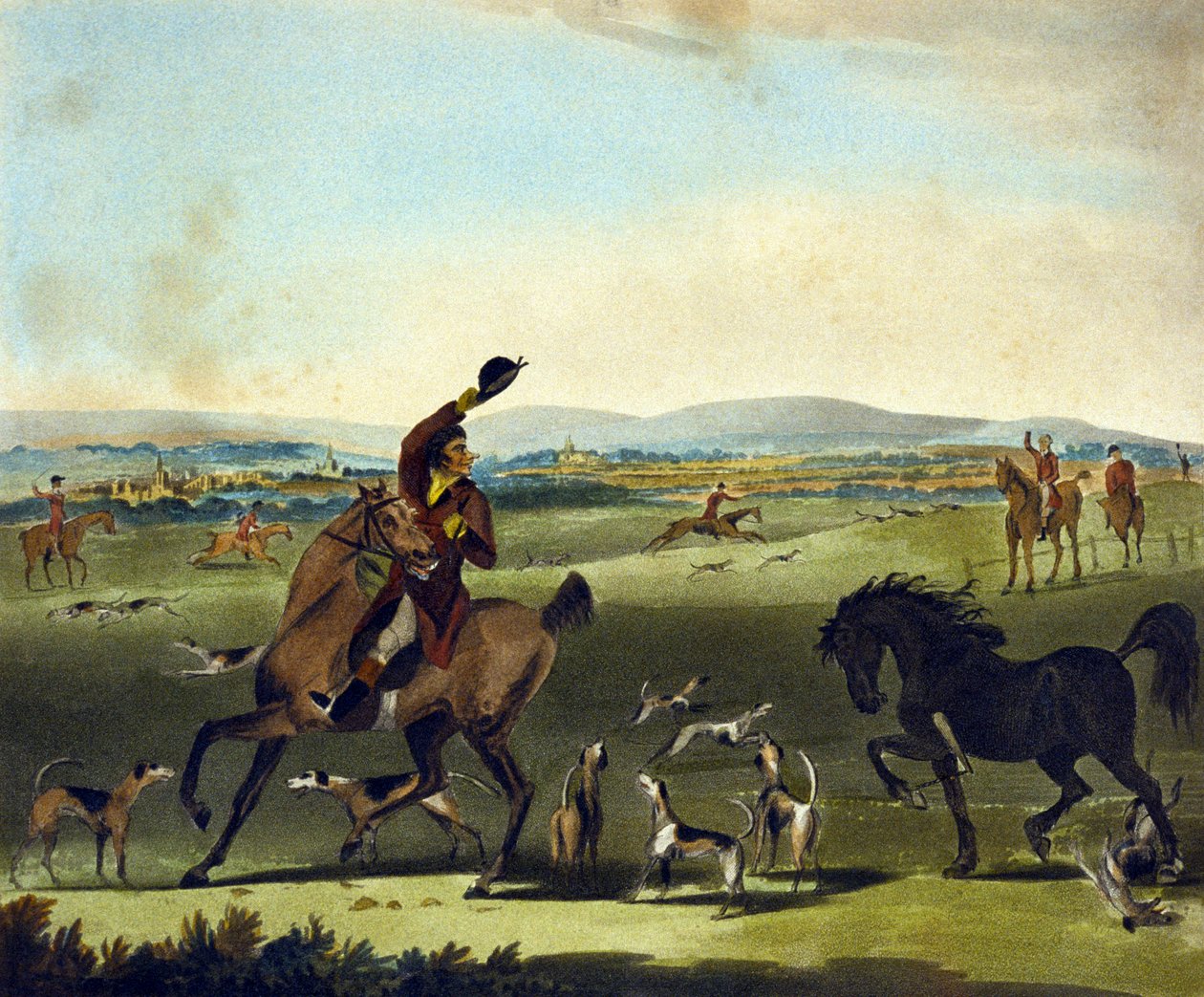 F. Jukes (1845-1879) tarafından kazınmış The Pytchley Hunt