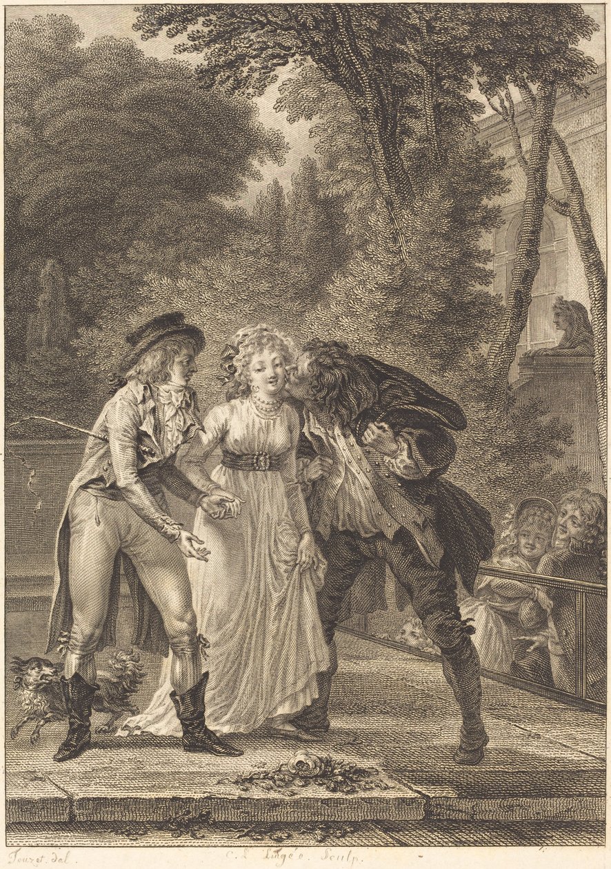 Öpücük geri döndü: Öpücük geri döndü by Charles Louis Lingée after Jacques Louis François Touzé