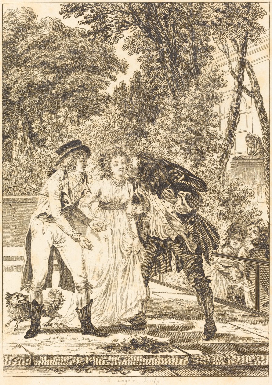 Öpücük geri döndü: Öpücük geri döndü by Charles Louis Lingée after Jacques Louis François Touzé
