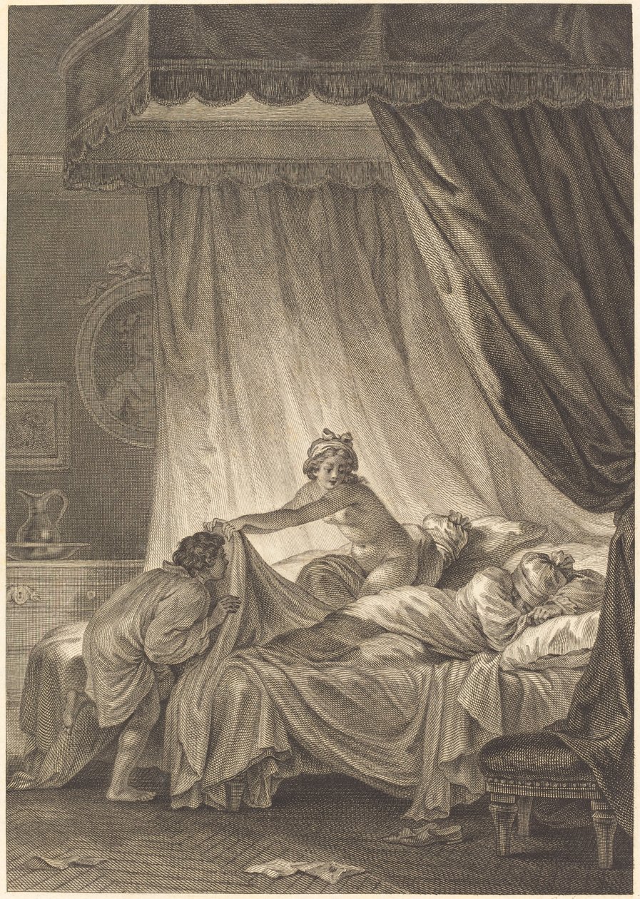 Mona Lisa: Yatak by Charles Louis Lingée after Jean Honoré Fragonard