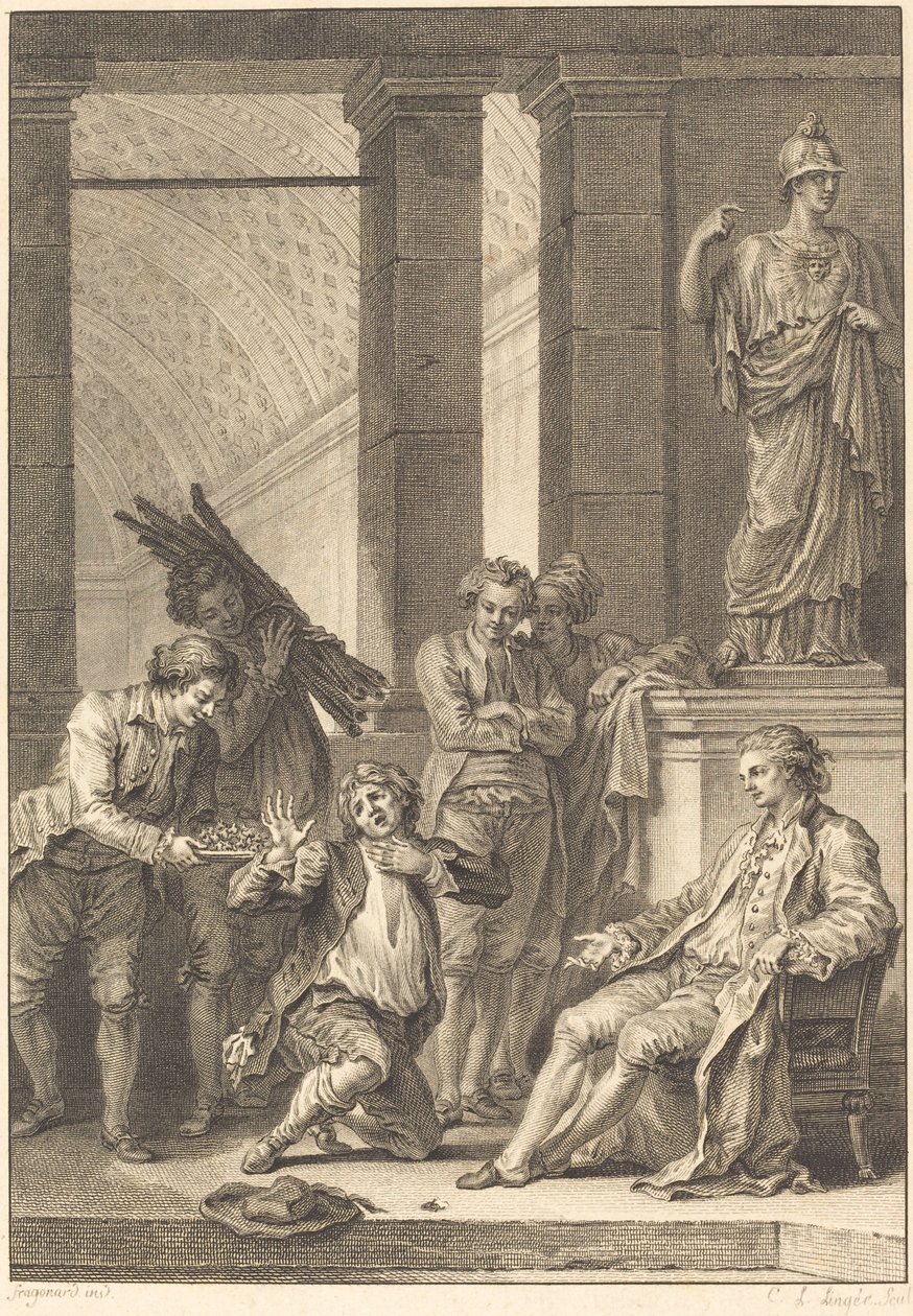 köylü by Charles Louis Lingée after Jean Honoré Fragonard