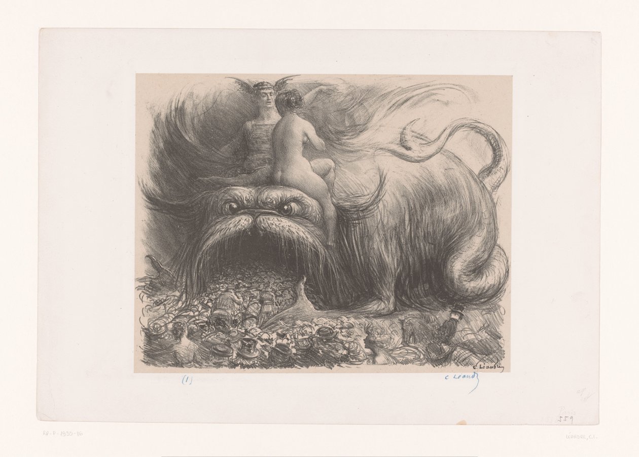 İnsanları yiyip bitiren canavar Paris, le plus grand monstre du monde (...) by Charles Lucien Leandre
