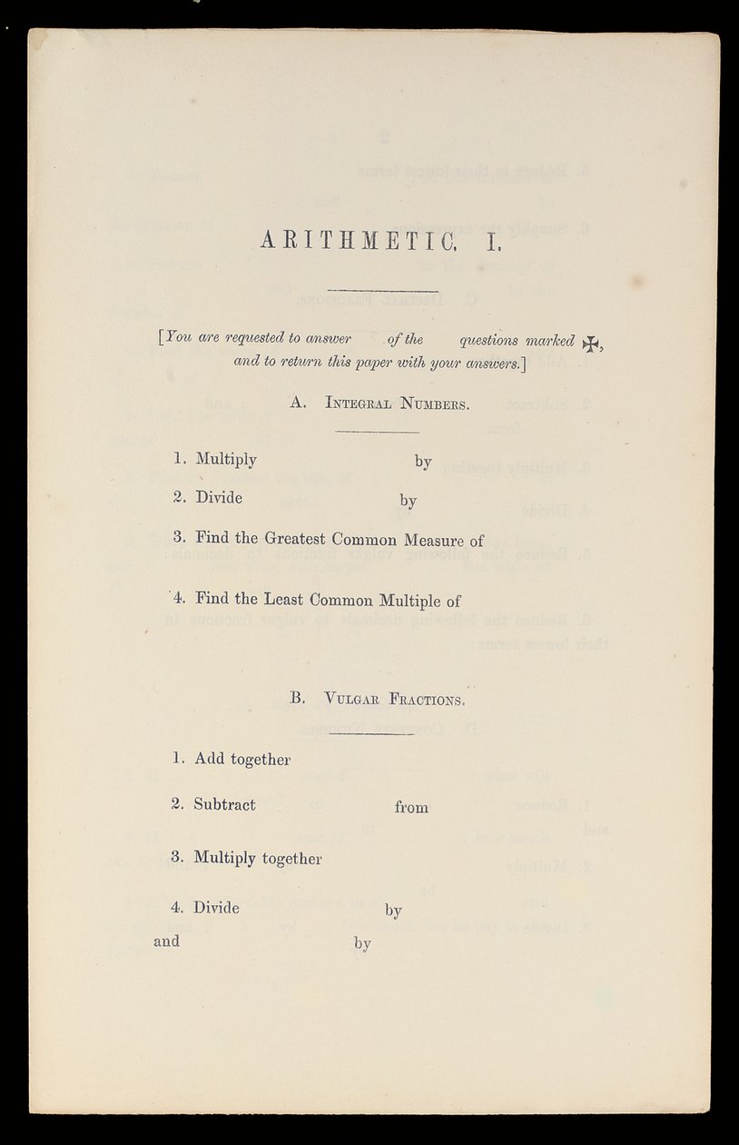 Aritmetik, Oxford University Press, c.1870 (baskı) by Charles Lutwidge Dodgson
