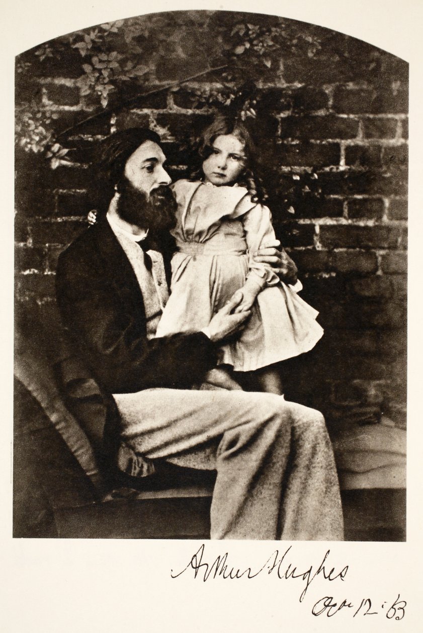 Arthur Hughes ve kızı Agnes, 12 Ekim 1863 (sepya fotoğrafı) by Charles Lutwidge Dodgson