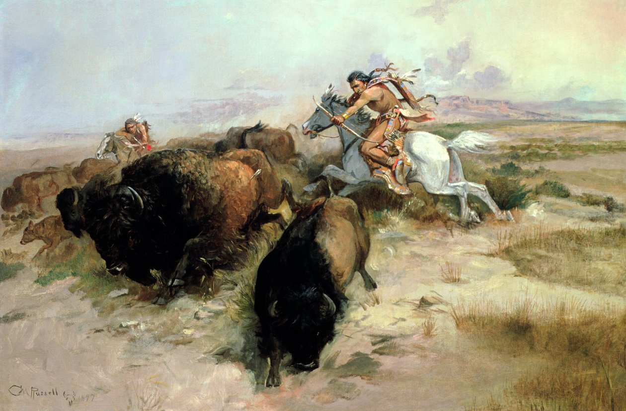 Bufalo Avı, 1897 by Charles Marion Russell