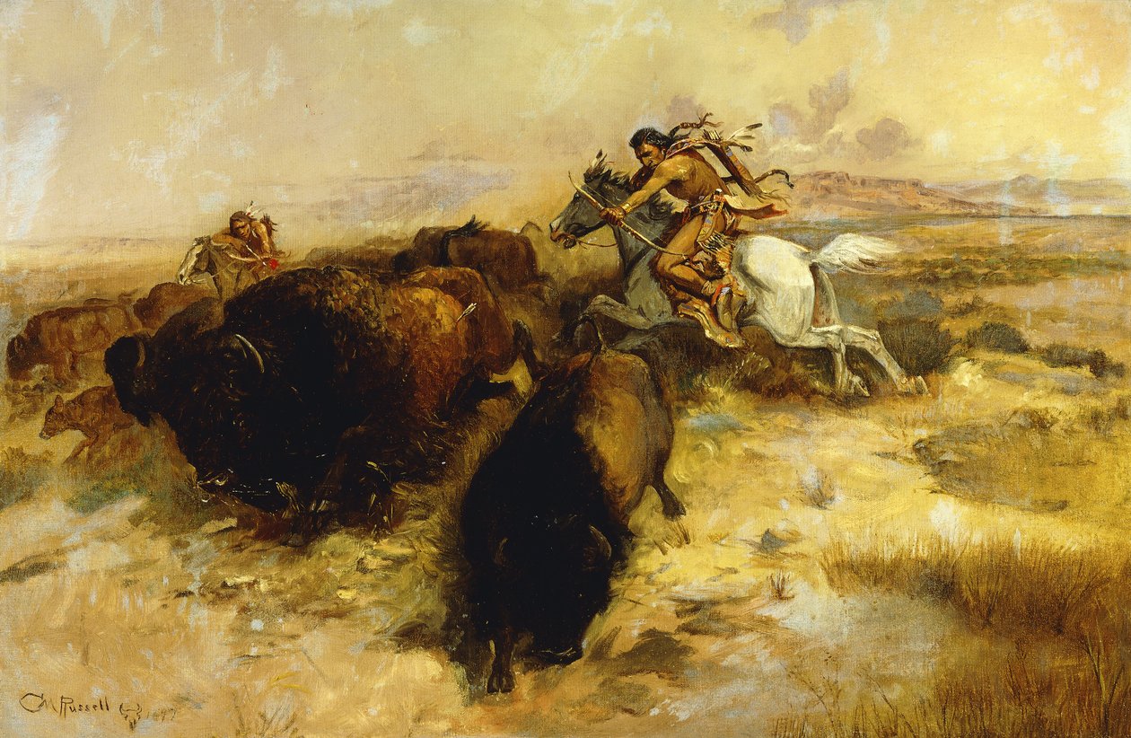 Bufalo Avı, 1897 by Charles Marion Russell