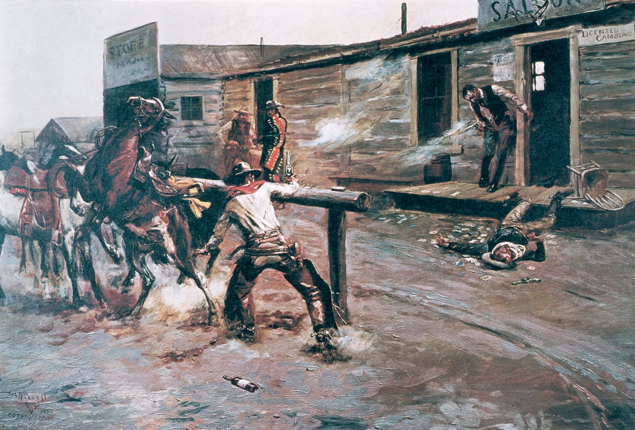 Bir Kumarbazın Ölümü (tuval üzerine yağlı boya) by Charles Marion Russell
