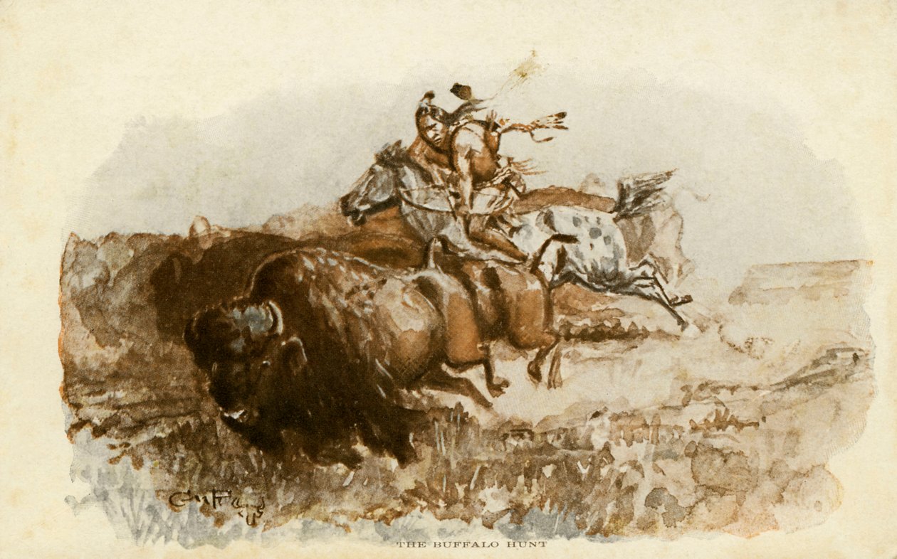 Bufalo Avı, C. M. Russell by Charles Marion Russell
