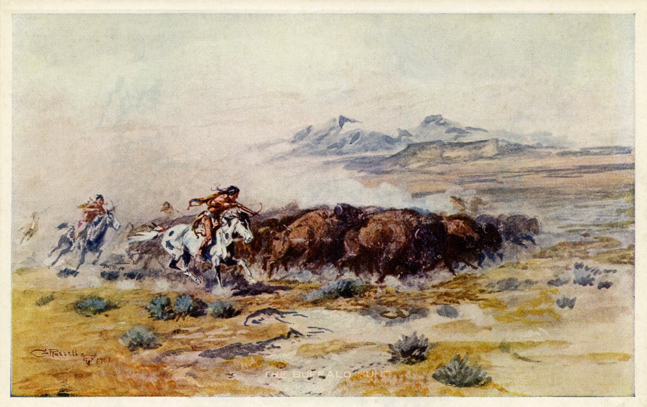 Bufalo Avı, C. M. Russell by Charles Marion Russell