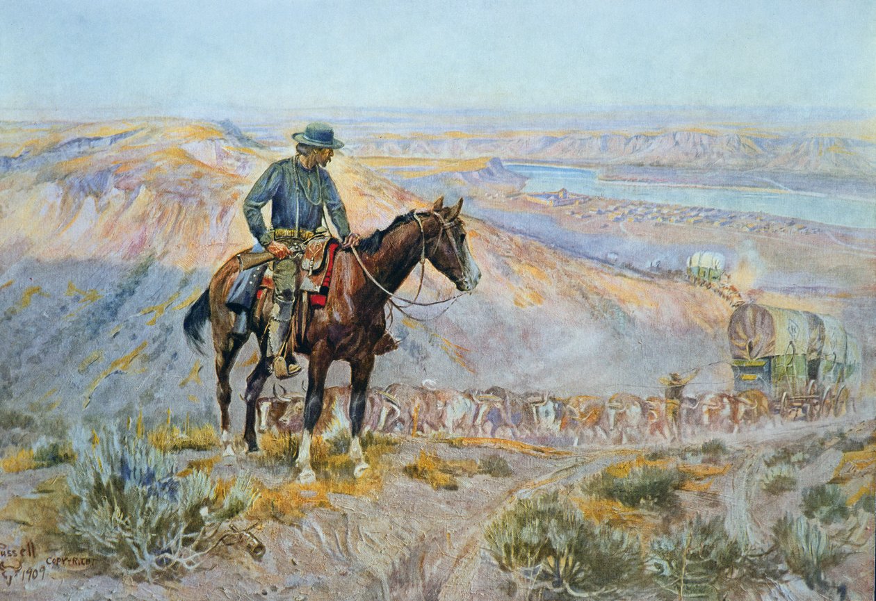 Vagon Patronu (tuval üzerine yağlı boya) by Charles Marion Russell