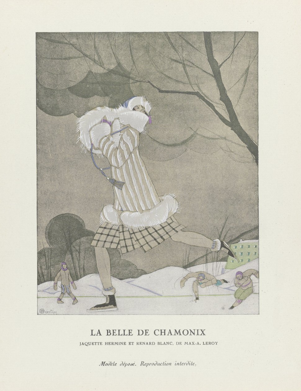 La Belle de Chamonix, pub. 1924 (kalıp baskısı) by Charles Martin