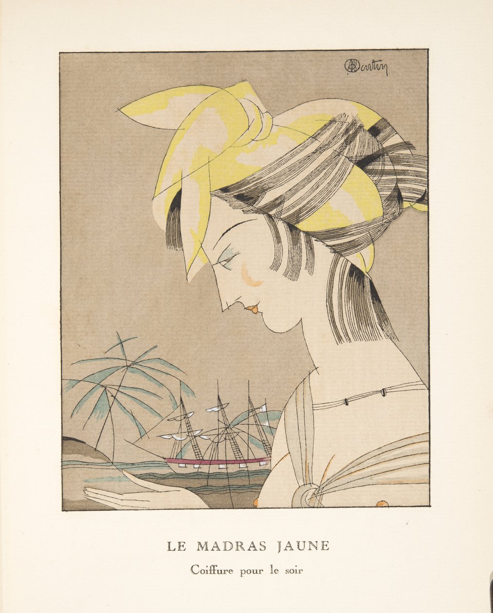 Moda Plakaları Koleksiyonundan Le Madras Jaune, 1920 (pochoir baskı) by Charles Martin