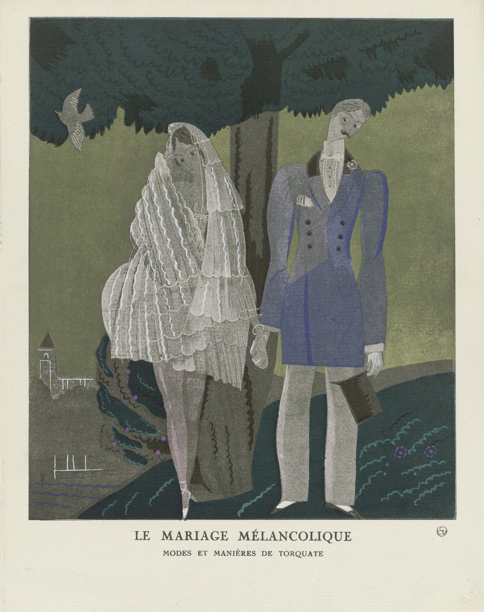 Melankolik Evlilik, pub. 1921 (kalıp baskısı) by Charles Martin