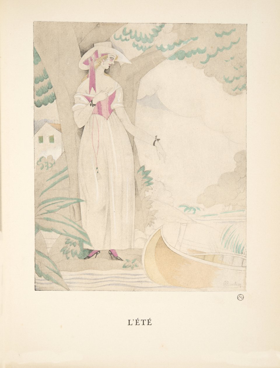 Lété, Moda Plakaları Koleksiyonundan, 1922 (pochoir baskı) by Charles Martin