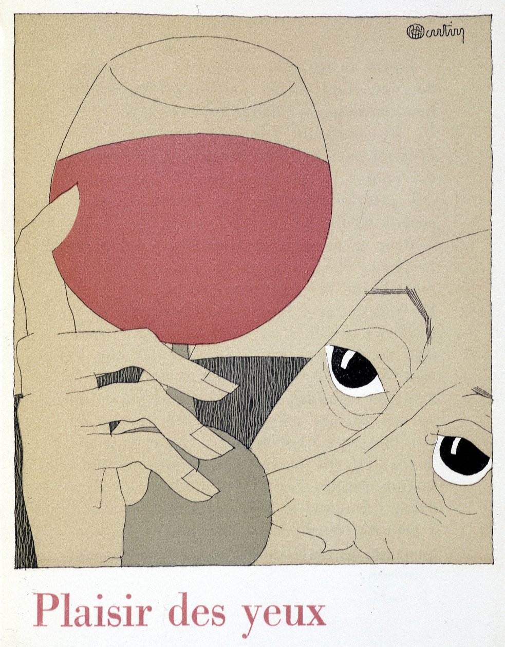 Gözler için zevk - Charles Martin (1884-1934) tarafından çizilen “Monseigneur le vin”de, Etablissements Nicolas kitapçığı by Charles Martin