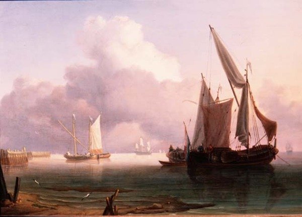 Hollanda Pembeleri ile Becalmed Haliç by Charles Martin Powell
