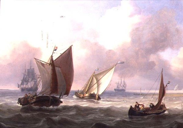Bir iskelede bir şişme Hollandalı pembeler by Charles Martin Powell