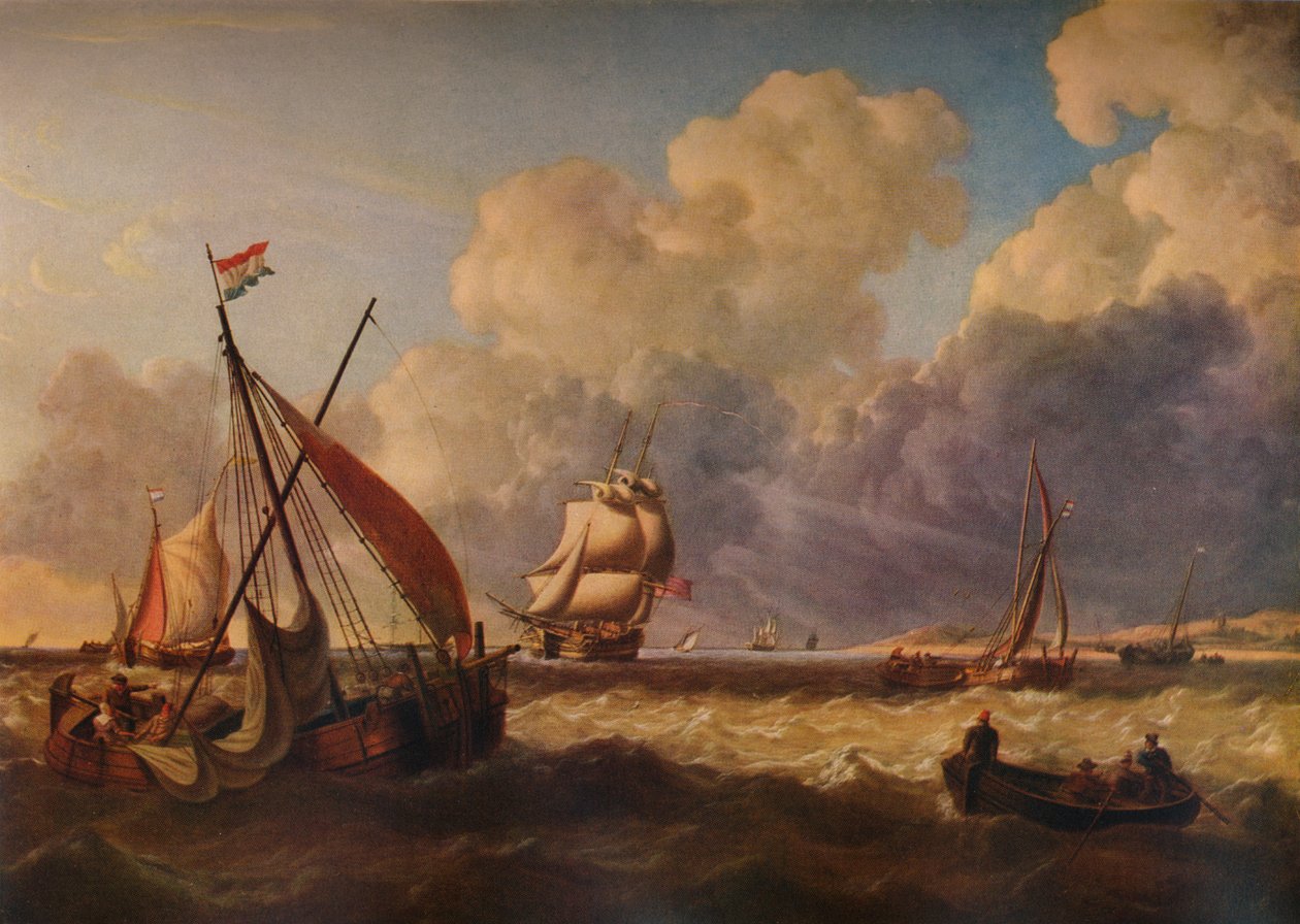 Hollanda Sahili Açıklarında Balıkçı Tekneleri, 1823 by Charles Martin Powell