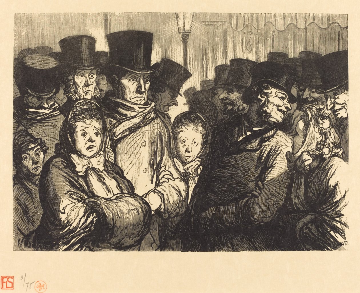 Boulevard du Temple gece yarısı by Charles Maurand after Honoré Daumier