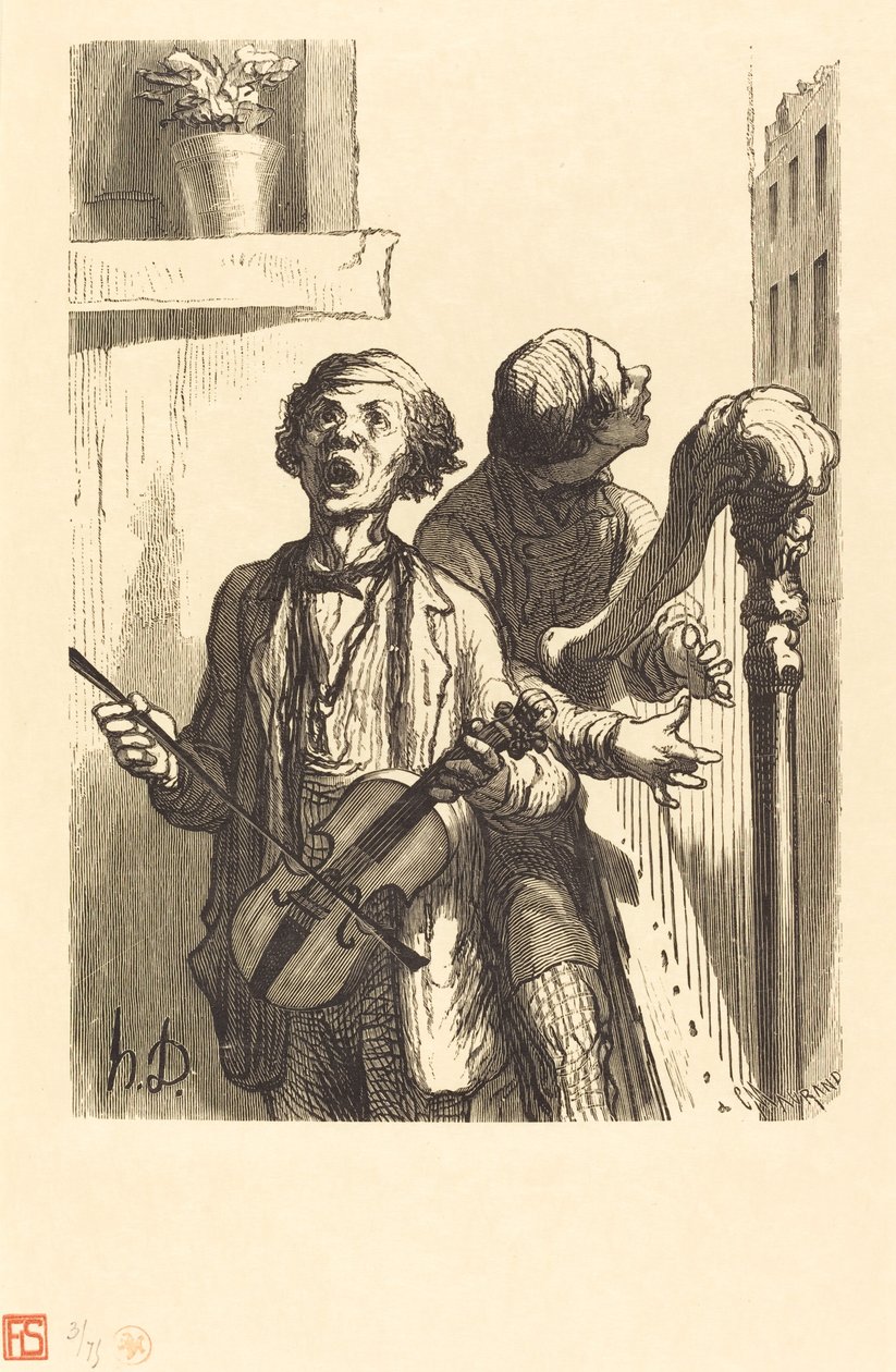 sokak şarkıcıları by Charles Maurand after Honoré Daumier