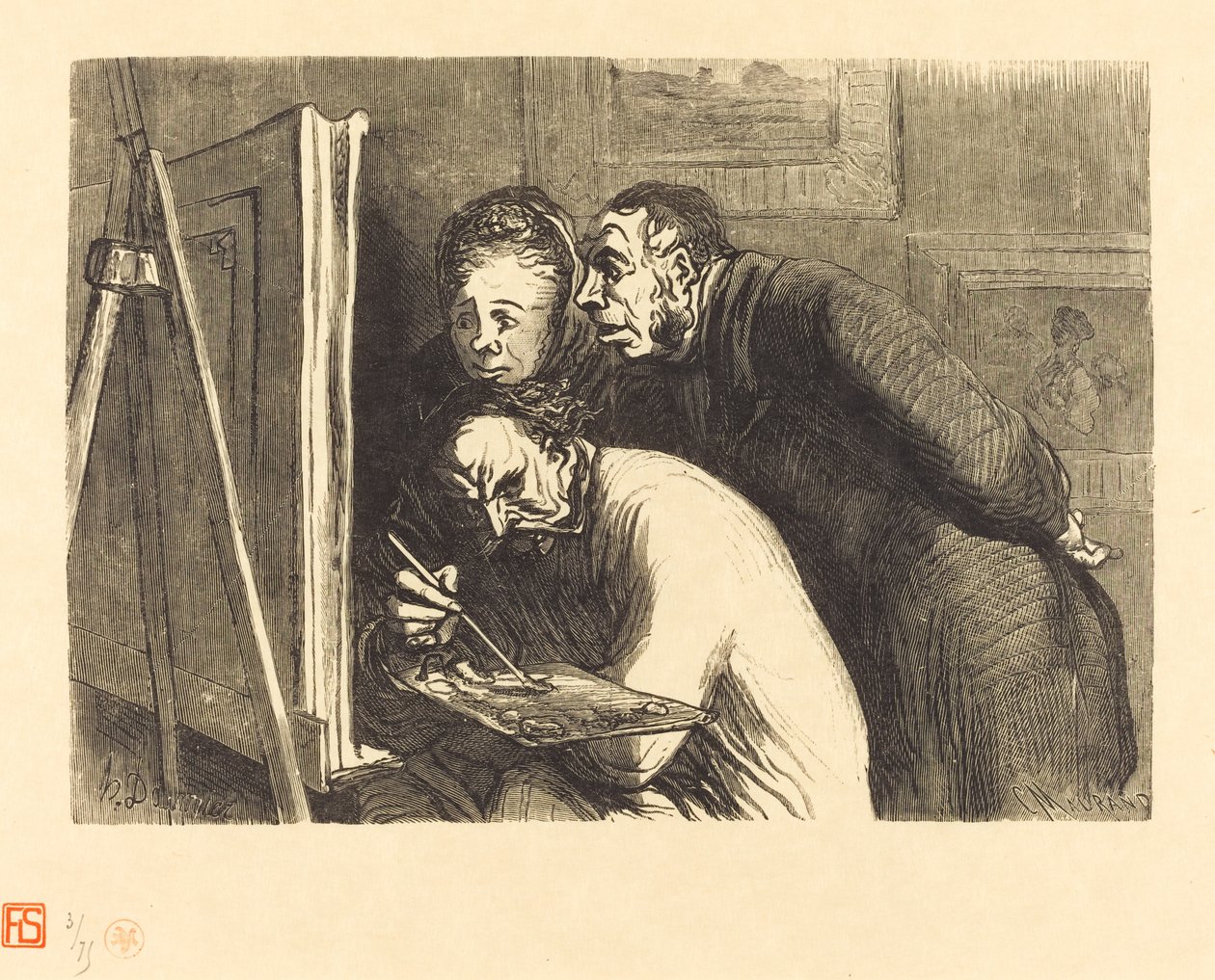 Ressamlar ve burjuva by Charles Maurand after Honoré Daumier
