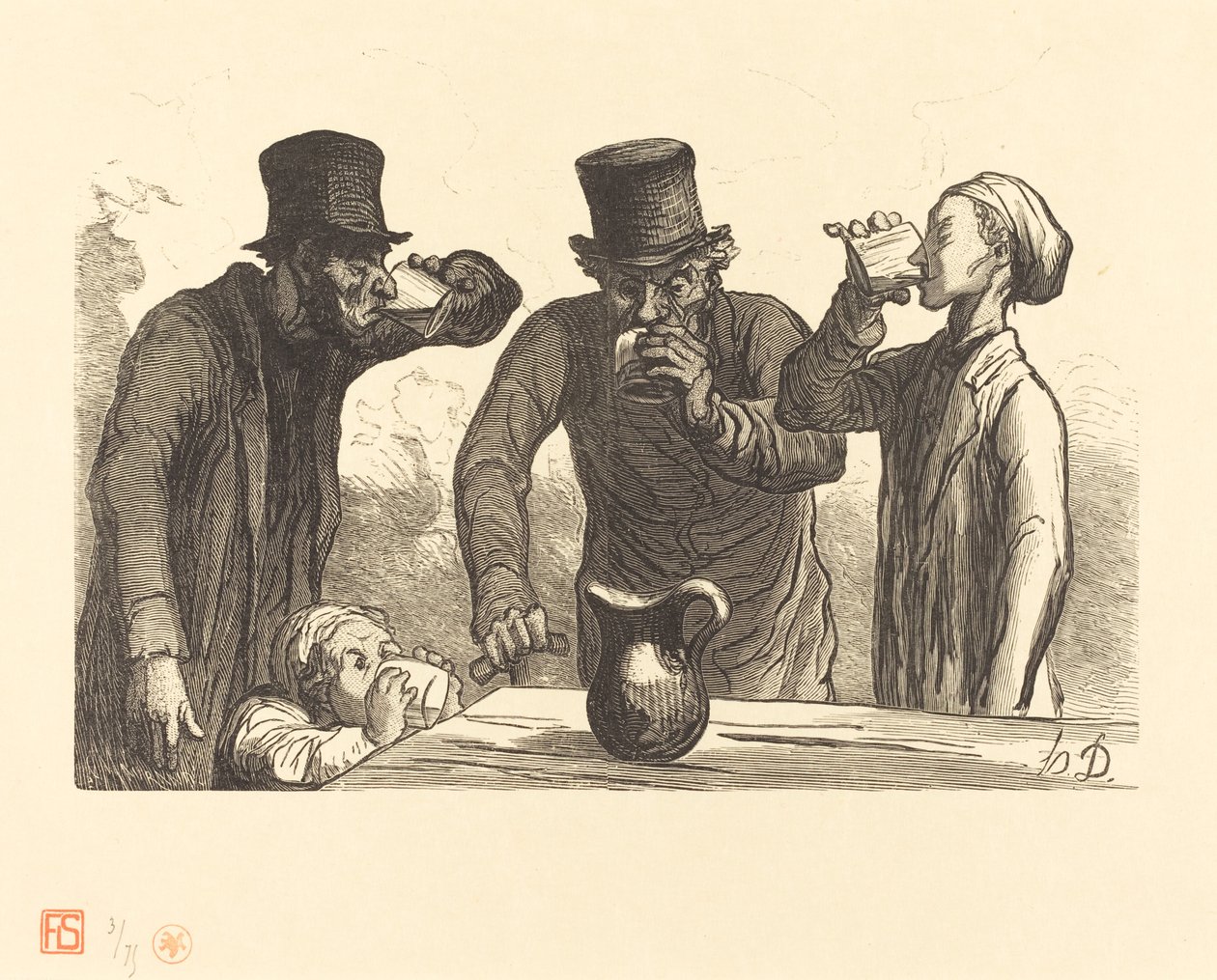 İçicinin Fizyolojisi: Dört Çağ by Charles Maurand after Honoré Daumier