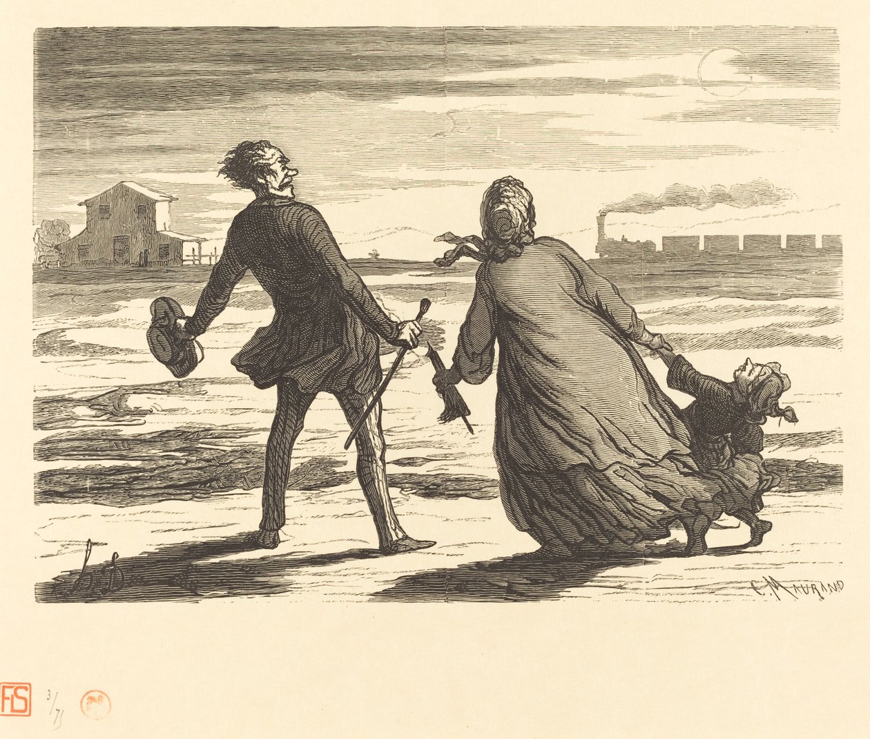 Çok geç! by Charles Maurand after Honoré Daumier