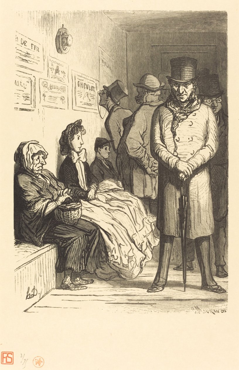 Bir omnibüs bekleme ofisi by Charles Maurand after Honoré Daumier