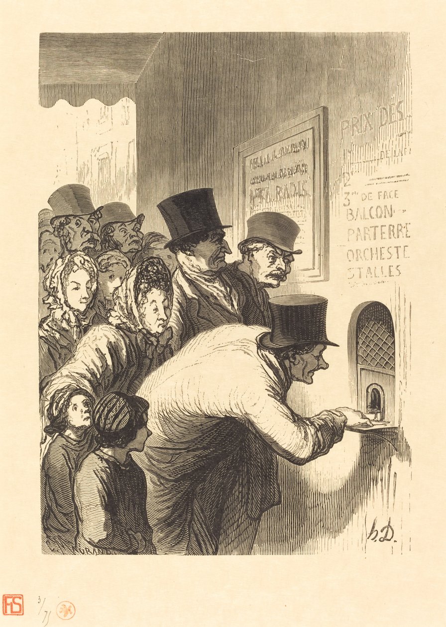 Bir tiyatro gişesi by Charles Maurand after Honoré Daumier