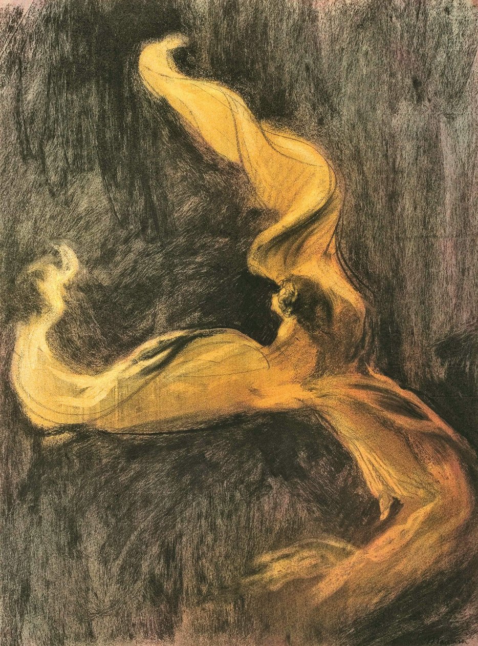 Loie Fuller Sarı Elbise, c. 1895. by Charles Maurin