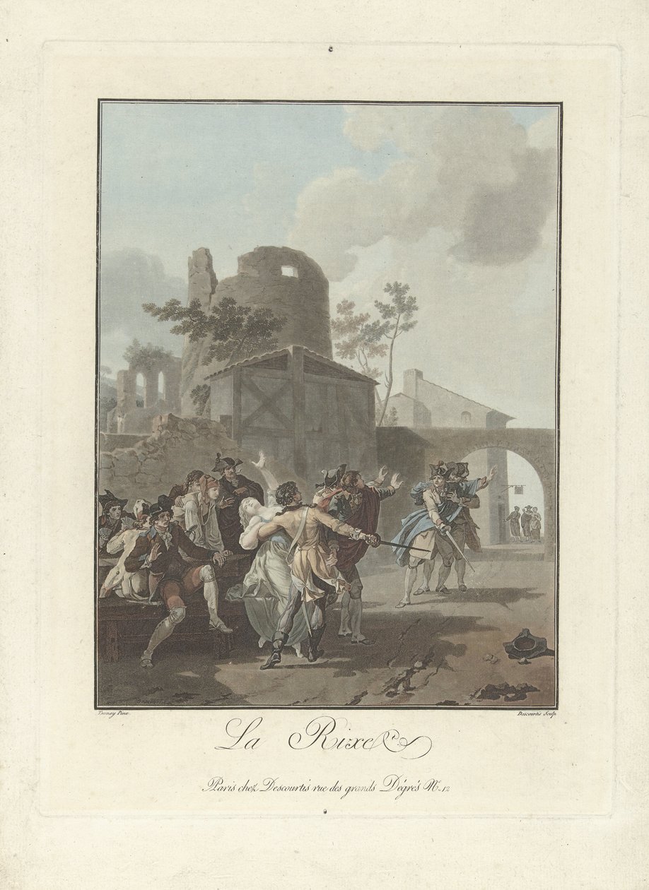 Argüman La Rixe (nesne üzerindeki başlık) by Charles Melchior Descourtis
