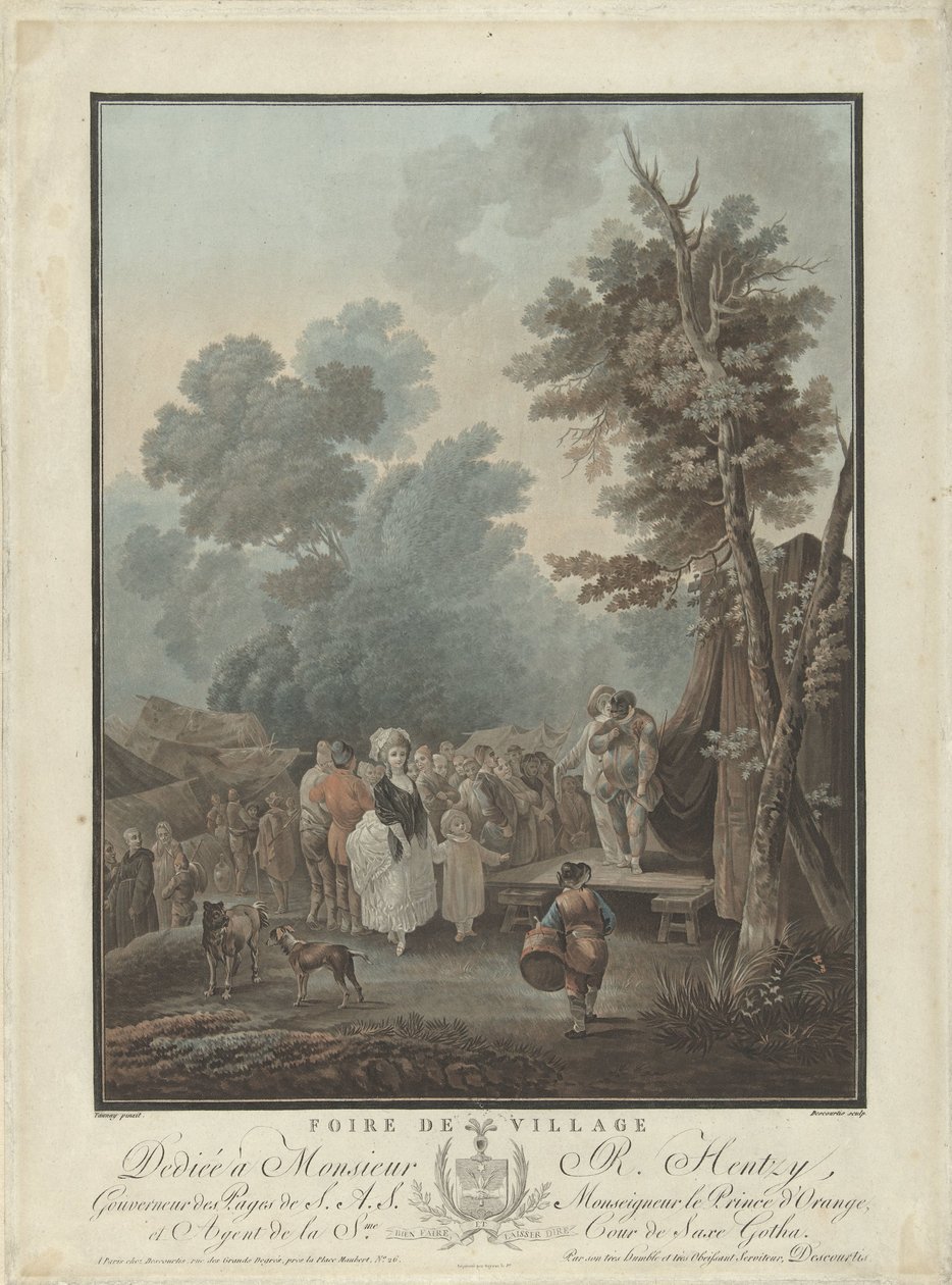 köy festivali Foire de Village (nesne üzerindeki başlık) Dört tür sahnesi (dizi adı) by Charles Melchior Descourtis