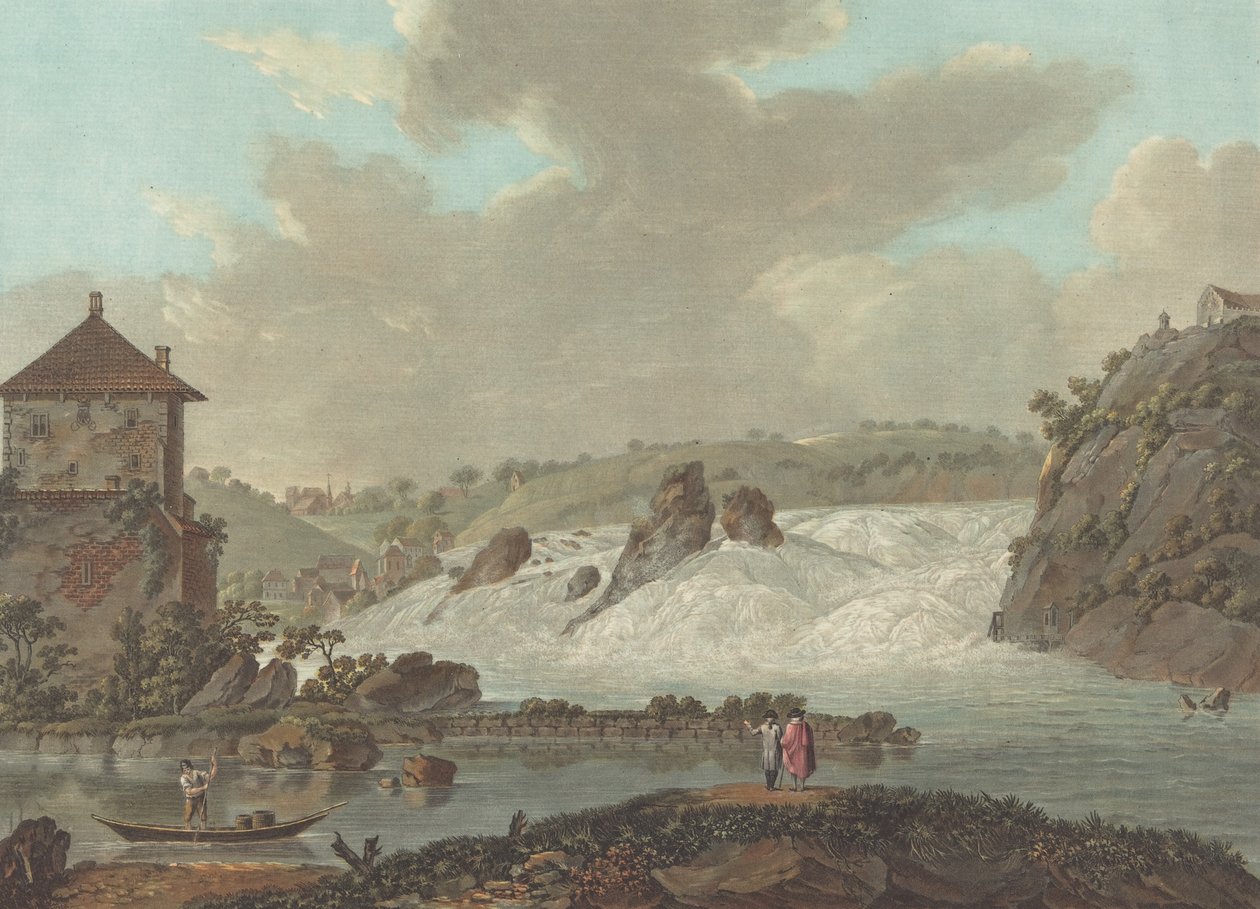 Schaffhausen Şelaleleri, c. 1784 by Charles Melchior Descourtis