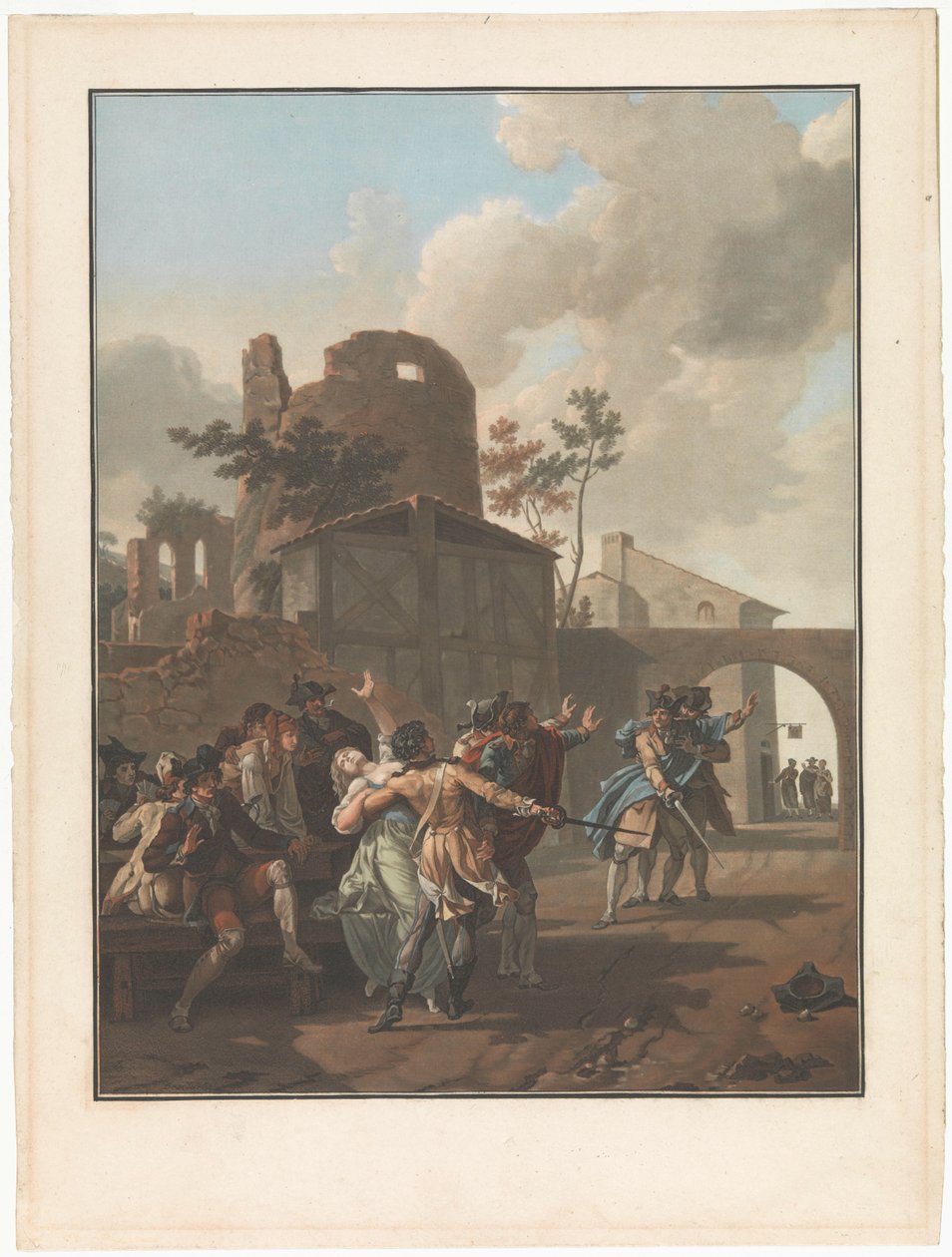 Köy Hayatından Dört Sahne The Quarrel La Rixe Köy hayatından dört tür sahne (dizi adı) by Charles Melchior Descourtis