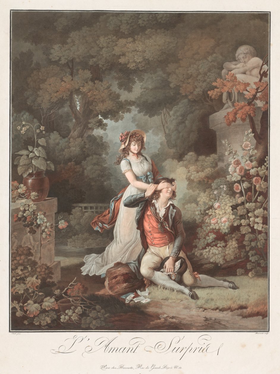 Aşık Sürpriz LAmant Sürpriz, c. 1798. by Charles Melchior Descourtis