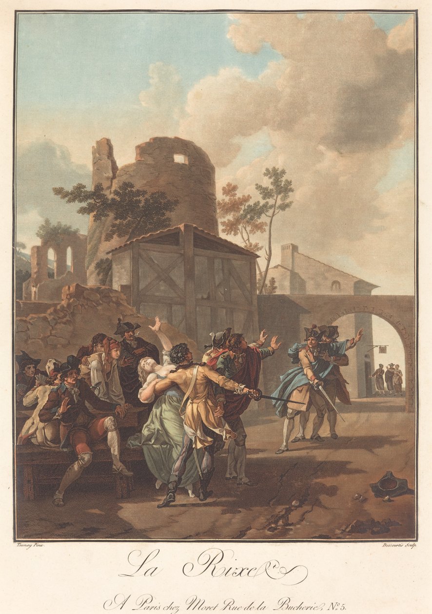 La Rixe (Kavga) by Charles Melchior Descourtis after Nicolas Antoine Taunay