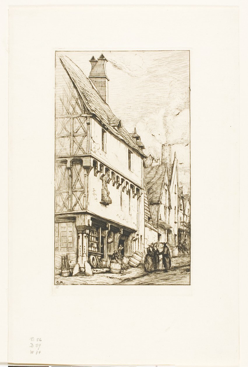 Bourges'da Eski Bir Ev by Charles Meryon
