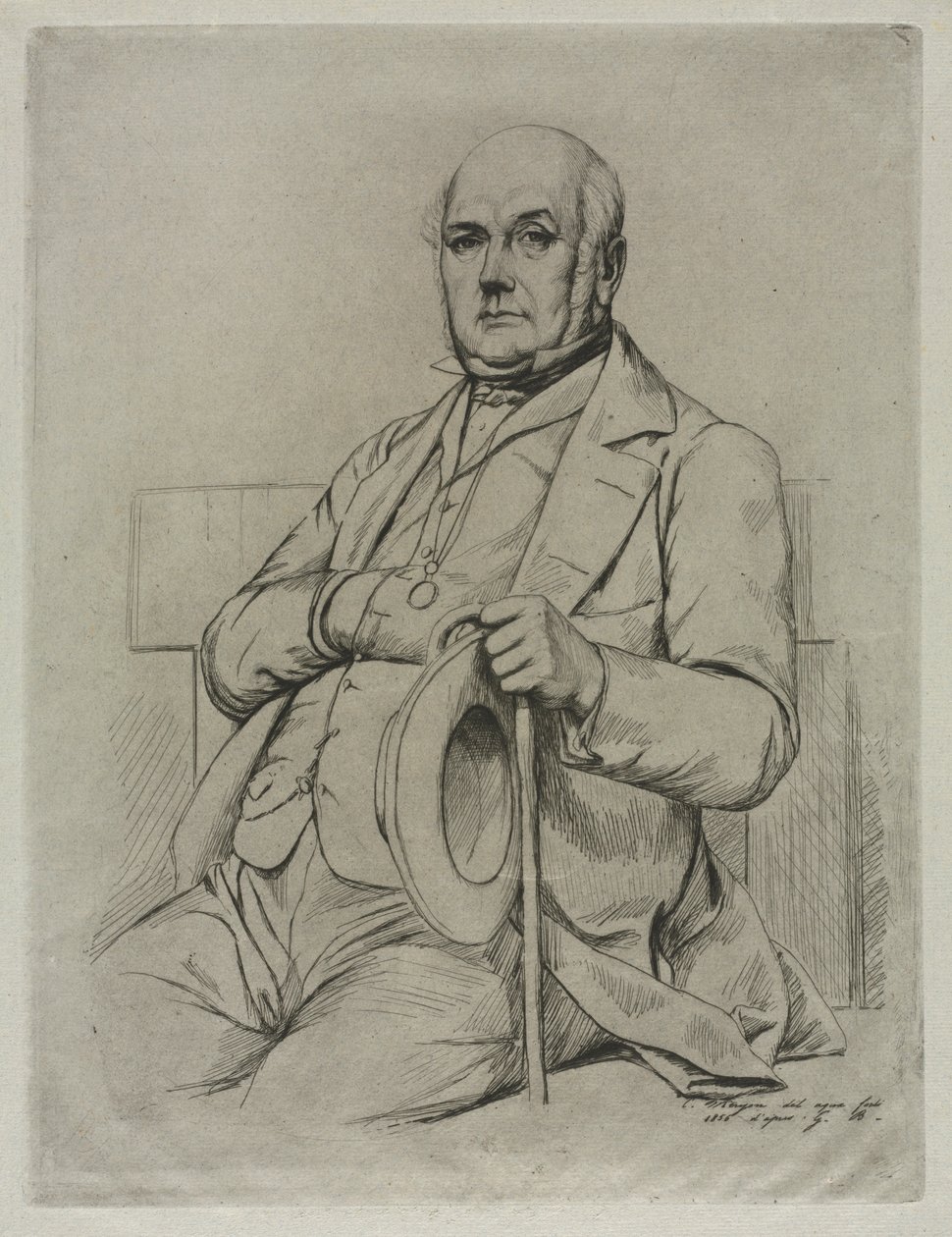 Casimir Le Conte, 1856. by Charles Meryon