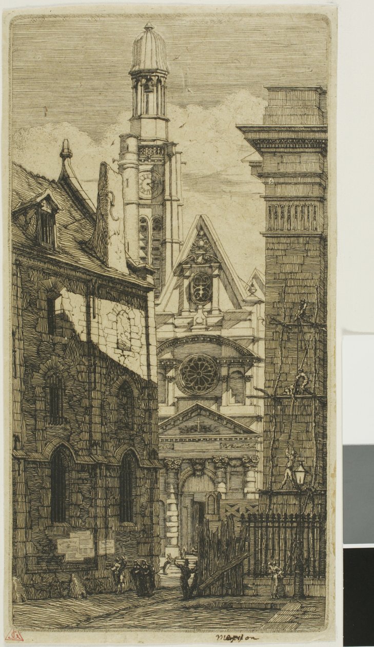 Aziz Etienne du Mont Kilisesi, Paris by Charles Meryon