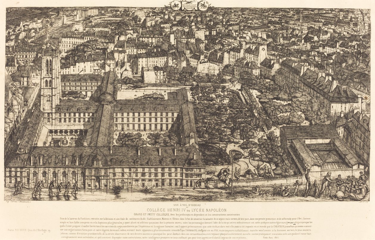Collège Henri IV, Paris veya Lycée Napoléon (Henry IV College veya Napoleon School, Paris) by Charles Meryon