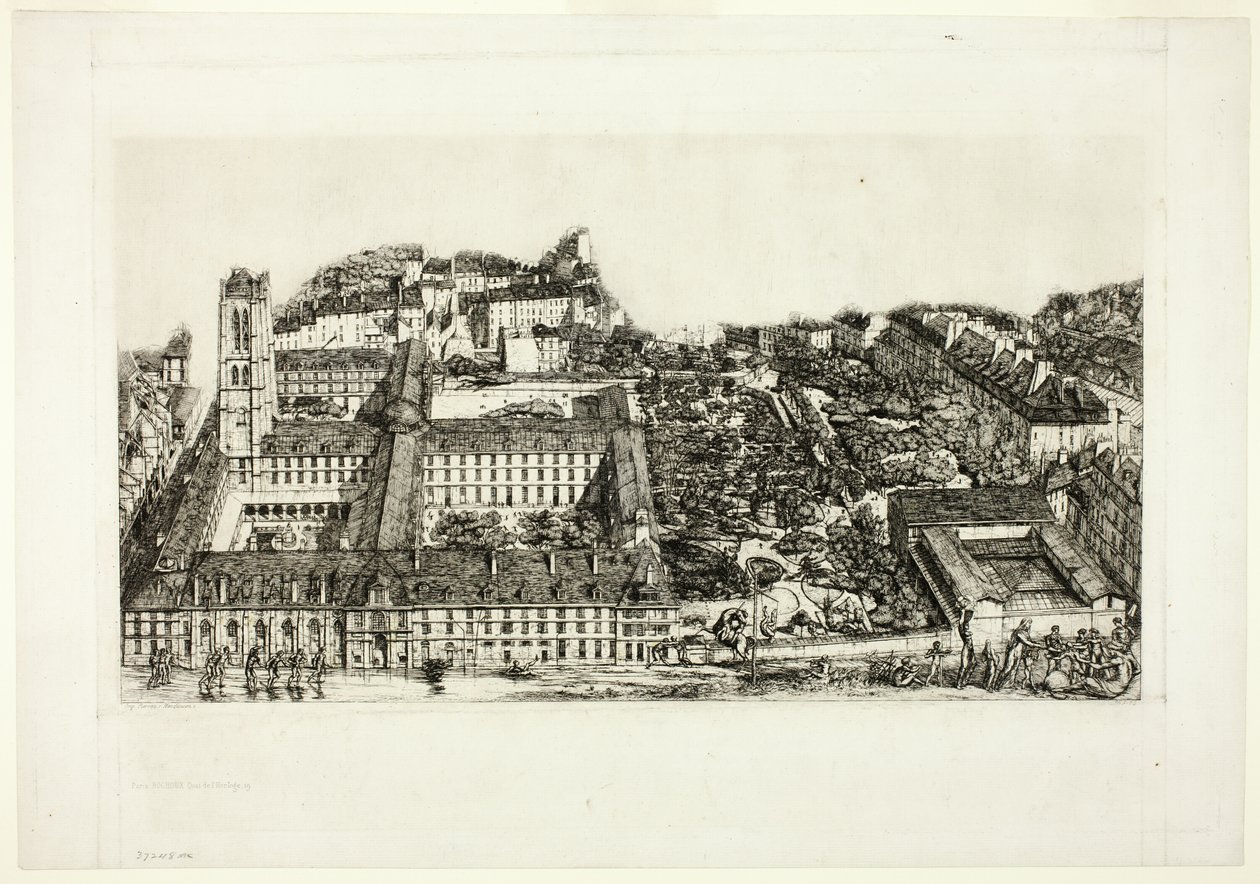 Kolej Henry IV (veya Lycée Napoléon), Paris by Charles Meryon
