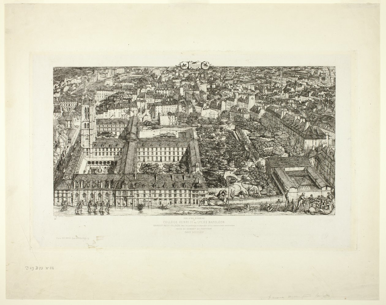 Kolej Henry IV (veya Lycée Napoléon), Paris by Charles Meryon