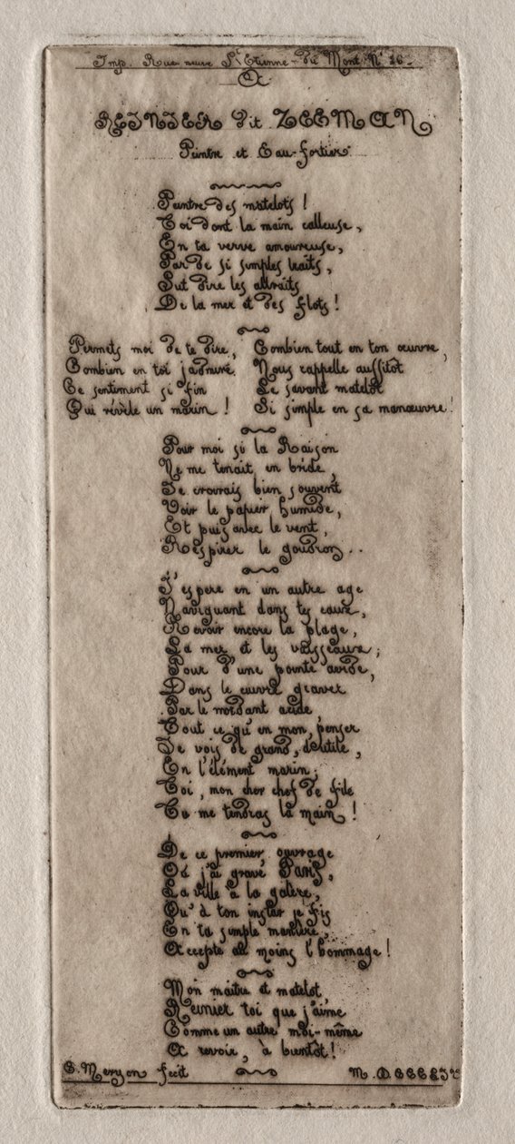 Paris Gravürleri: Zeeman, 1854 adlı Reynier Nooms