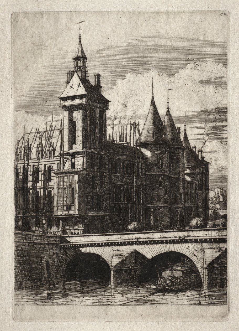 Paris Gravürleri: Saat Kulesi, 1852. by Charles Meryon