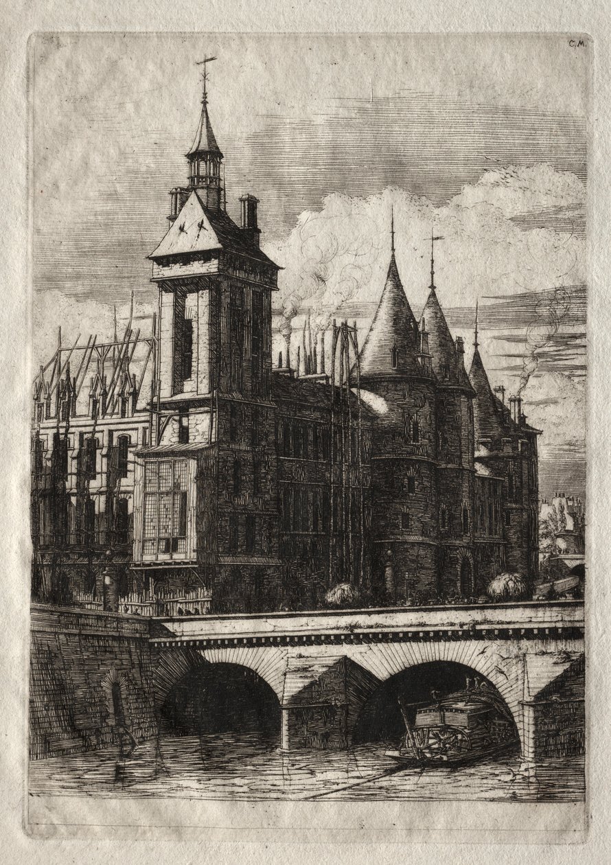 Paris Gravürleri: Saat Kulesi, 1852. by Charles Meryon
