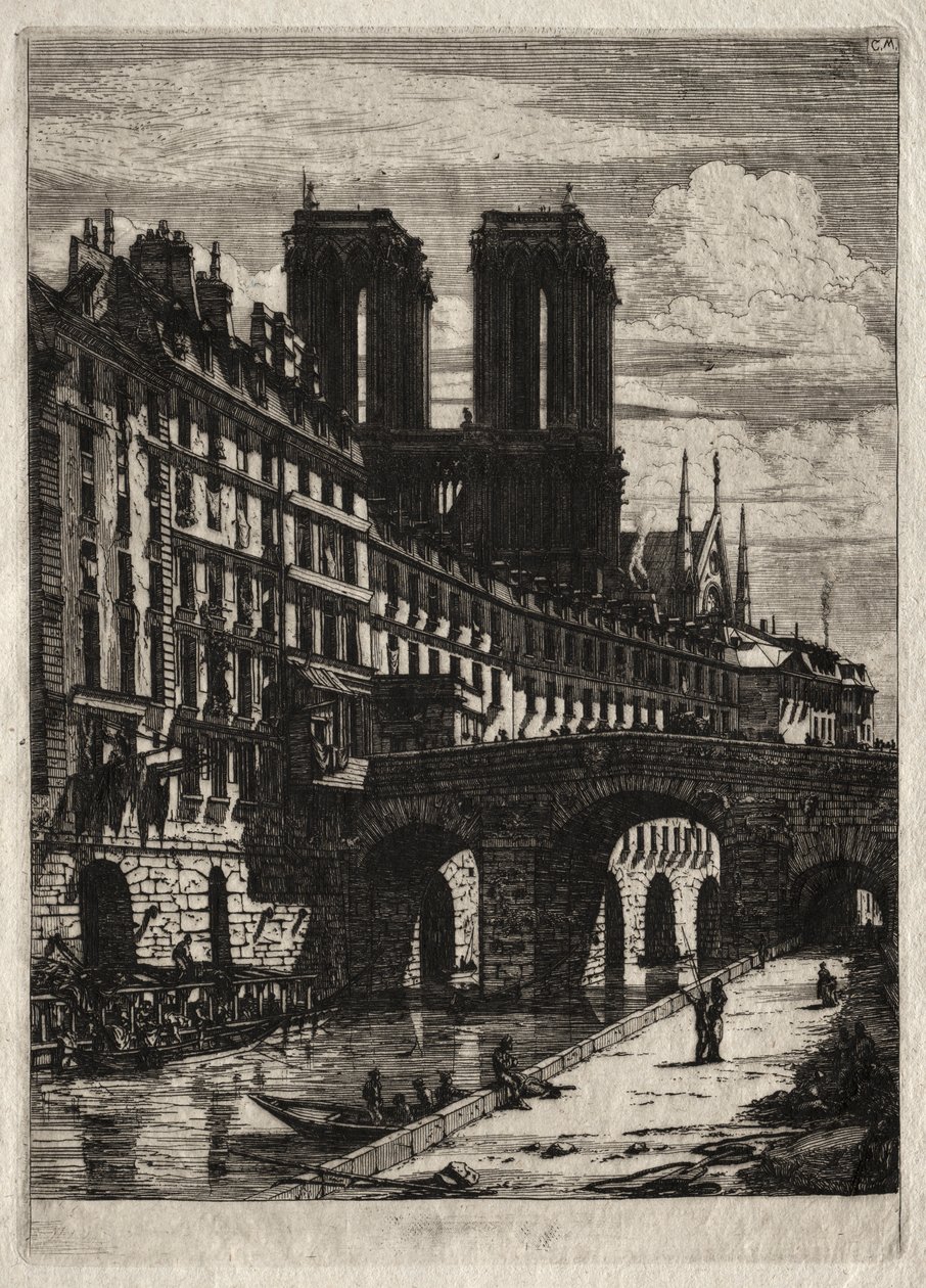 Paris Gravürleri: Küçük Köprü by Charles Meryon