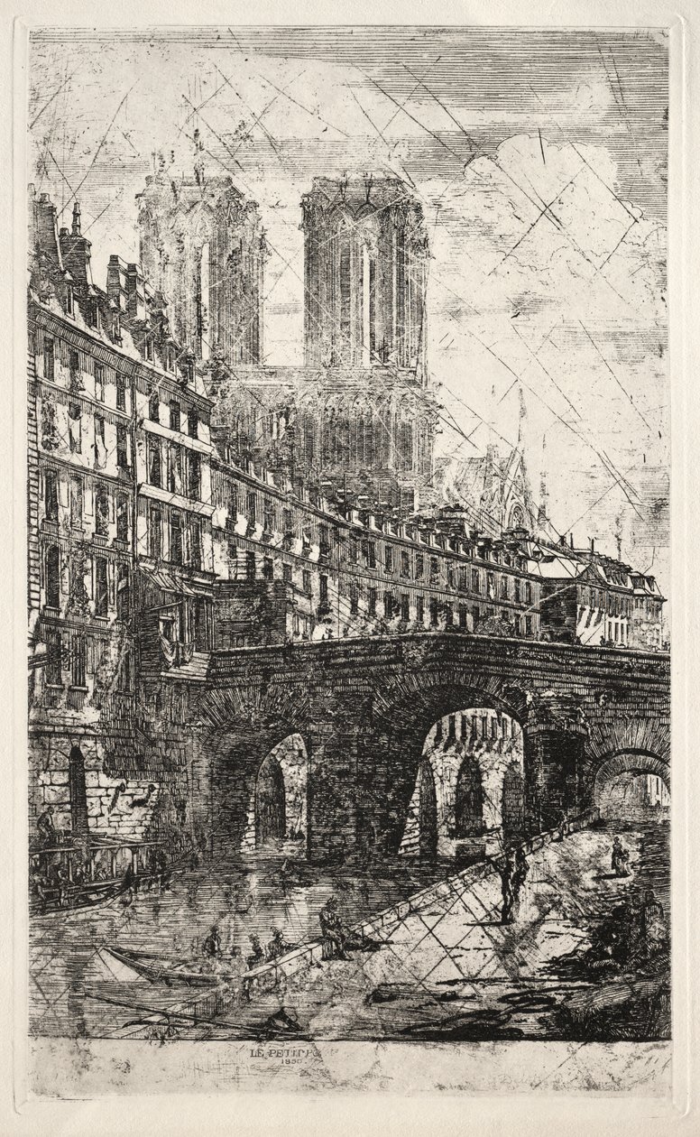 Paris Gravürleri: Küçük Köprü by Charles Meryon