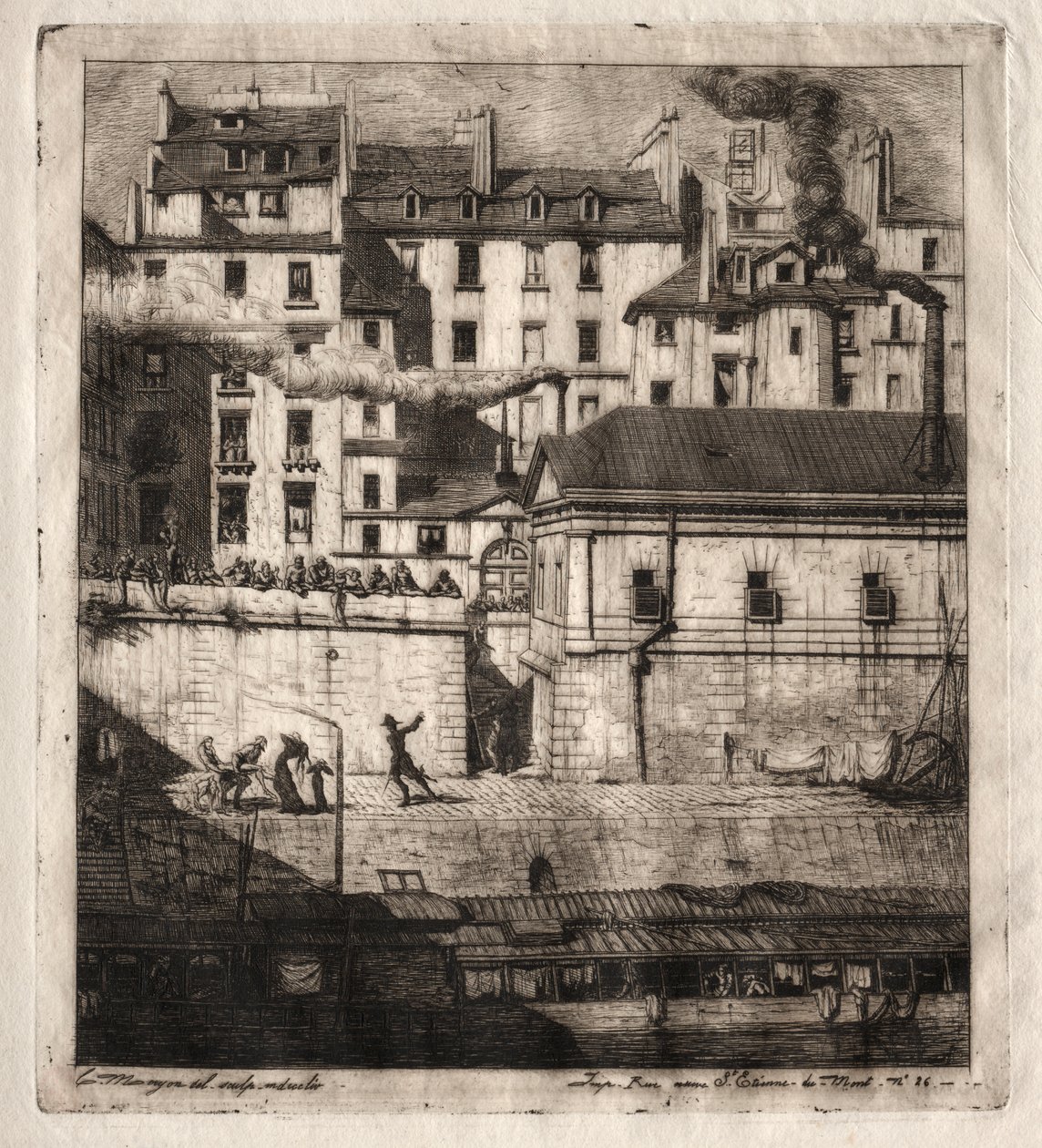 Paris Gravürleri: Morg by Charles Meryon