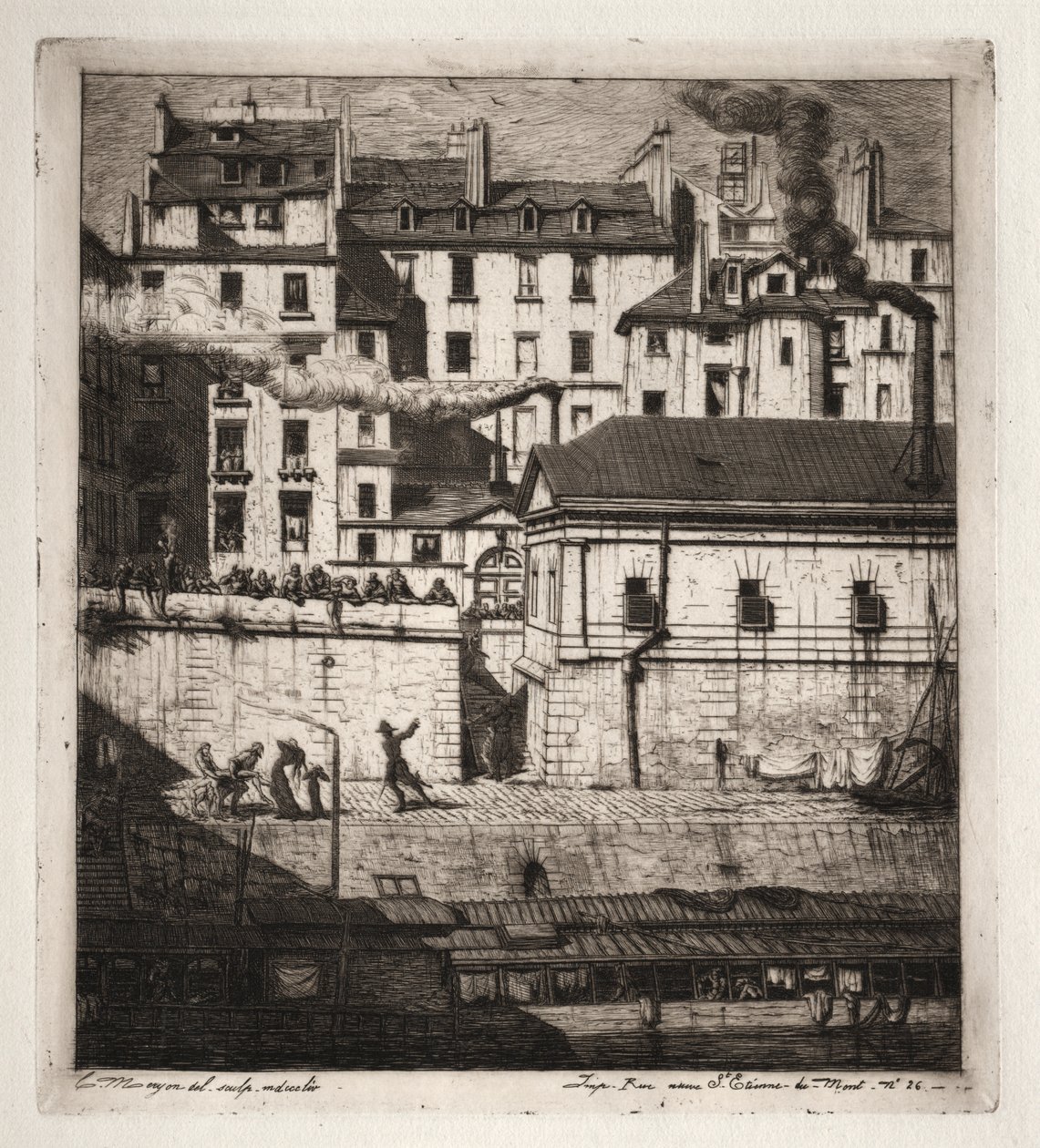 Paris Gravürleri: Morg by Charles Meryon